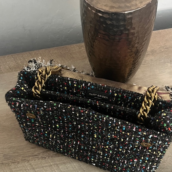 Kurt Geiger Multicolor Tweed Shoulder Bag with Crystal Embellishment - Picture 4 of 4